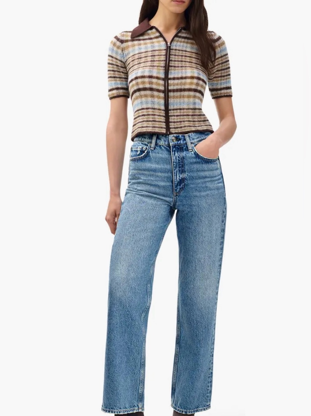 EUC rag & bone Shea High-Rise Relaxed Straight Leg Jeans in Ithca-Sz 26